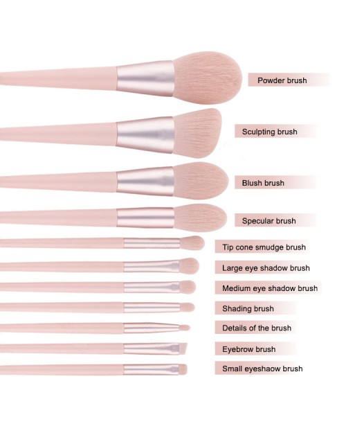 Pink Makeup Brush Set Private Label High Quality Powder foundation Eyeshadow Makeup Brushes With Bag