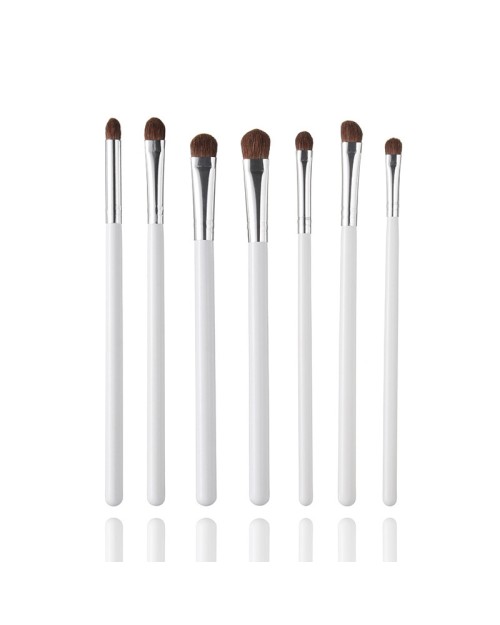 Black and White Professional Eyeshadow Makeup Brushes 7Pcs White Eye Makeup Brush Set