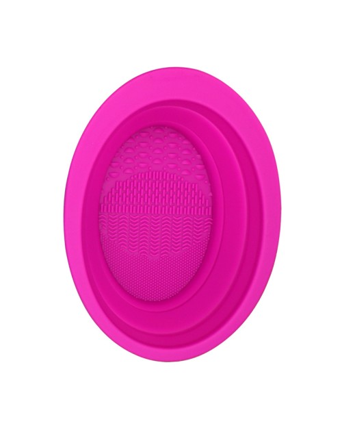 Silicone Collapsible Folding Oval Makeup Tools Cleaner Makeup Brush Cleaner Pad Scrubber Mat