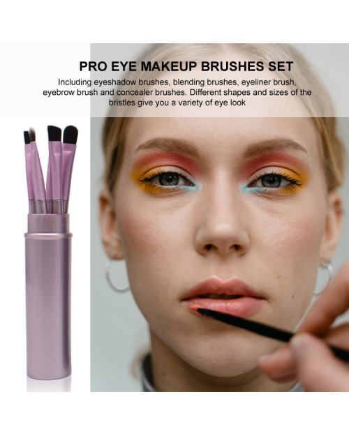 5Pcs Portable Professional Eye Makeup Brushes Set Eyeshadow Eyeliner Eyebrow Brush Lip Makeup Brush Kit