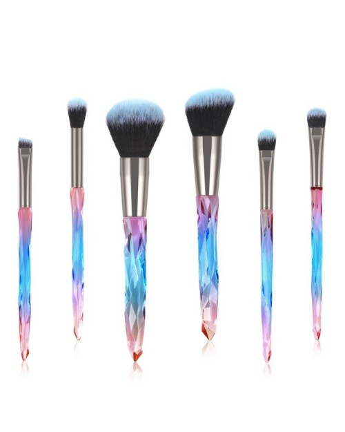 6Pcs  Foundation Eyebrow Eyeliner Blush Cosmetic Concealer Eyeshadow Brushes Eye crystal Makeup Brush Set