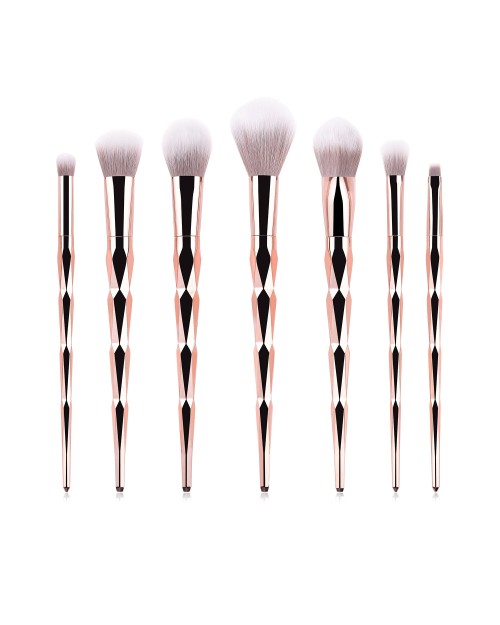 Edition Professional 7pcs Gold Champagne Spiral Long Handle Makeup Cosmetic Brush Set