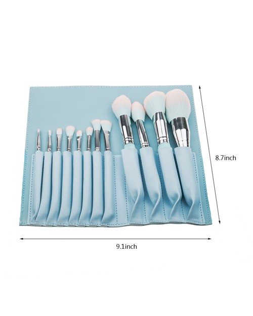 Professional 12 Cosmetic Foundation Brush Set Premium Wood High Quality Goat Hair Luxury Makeup Brushes