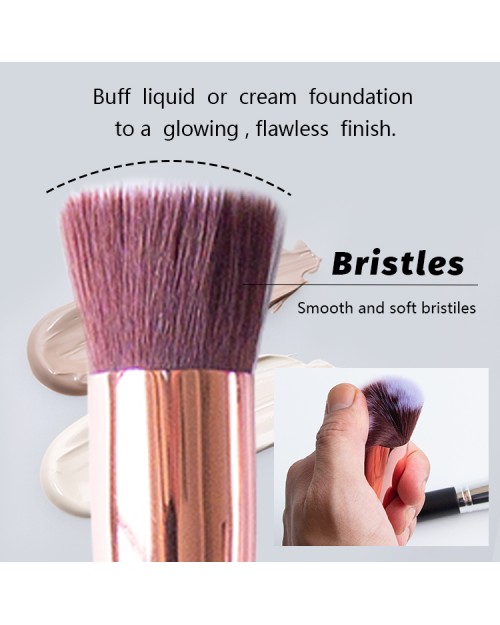 Hot Sale Makeup & Tools Pink Makeup Foundation Brush Flat Top Contour Brush For Liquid Cream Powder