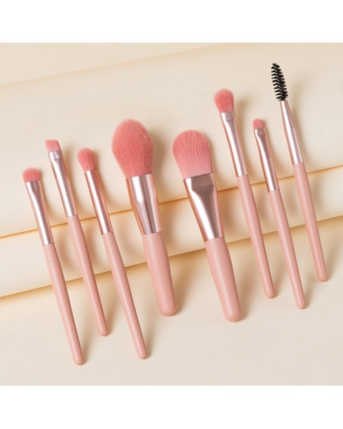 Professional 8Pcs Synthetic Travel Makeup Brush Foundation Cosmetics Powder Face Makeup Brush Set With Bag