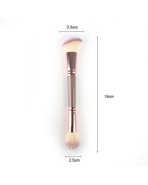 Beauty Tools Oblique Flat Single Double Head Makeup Brush Dual-Use Sculpting Powder Blush Brush