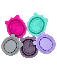 Beauty Tool Washing Folding Bowl Makeup Brush Cleaner Silicone Scrubber Board Cosmetic Make Up Cleaner