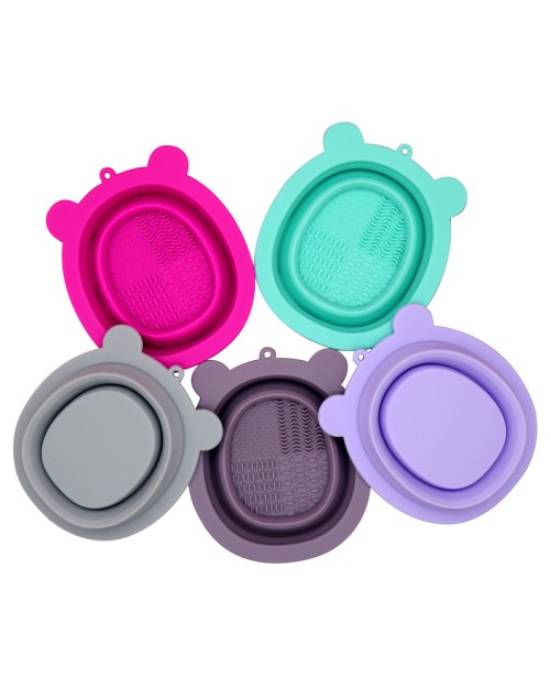 Beauty Tool Washing Folding Bowl Makeup Brush Cleaner Silicone Scrubber Board Cosmetic Make Up Cleaner