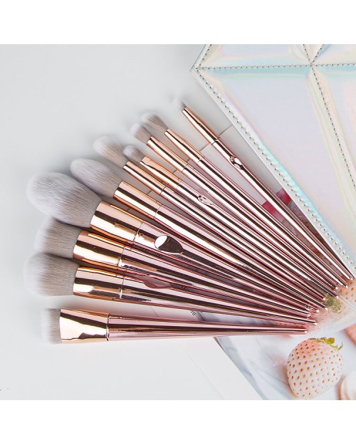 Hot Sale Makeup Brush Kit Professional 10Pcs Rose Gold Makeup Brush Set With Case