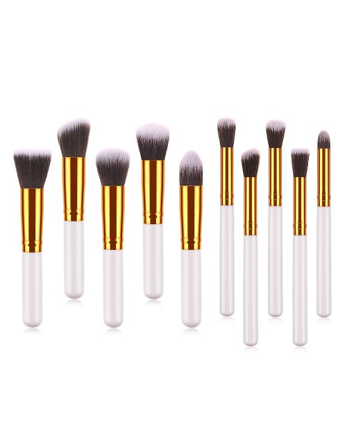 10pcs Wholesale Professional Pink Foundation Makeup Brush Set For Women