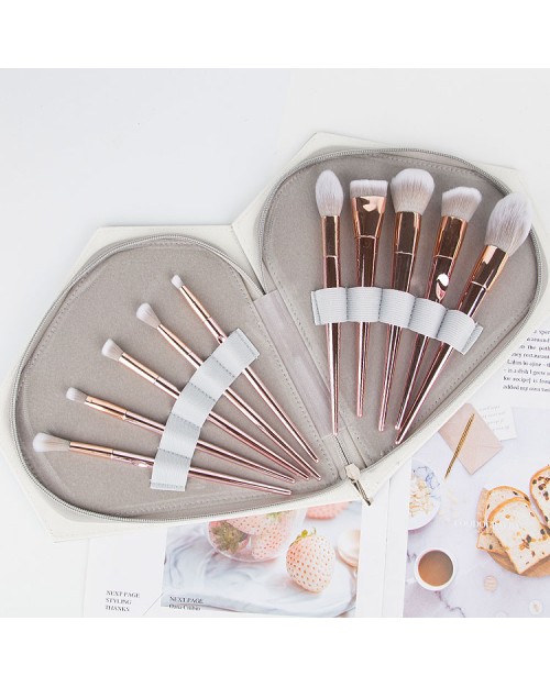 Hot Sale Makeup Brush Kit Professional 10Pcs Rose Gold Makeup Brush Set With Case