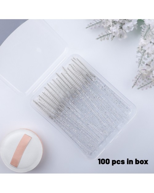 50PCS 100PCS Disposable Eyelash Brush Nylon Plastic Disposable Eyelash Mascara Wands for Eyelash Extensions Mascara Brushes