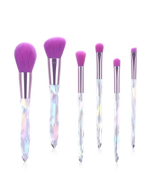 6Pcs  Foundation Eyebrow Eyeliner Blush Cosmetic Concealer Eyeshadow Brushes Eye crystal Makeup Brush Set