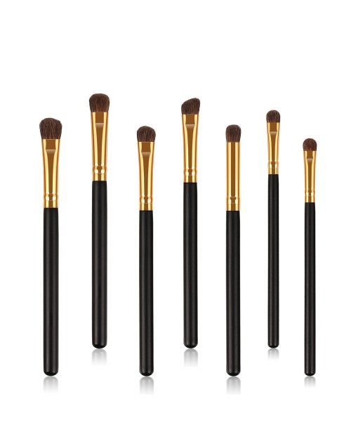 Black and White Professional Eyeshadow Makeup Brushes 7Pcs White Eye Makeup Brush Set