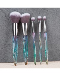 5Pcs New Makeup Beginner Luxury Crystal Power Makeup Brush Set For Women