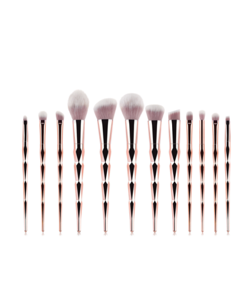 Edition Professional 7pcs Gold Champagne Spiral Long Handle Makeup Cosmetic Brush Set