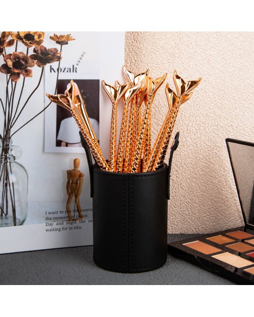 Premium 10pcs Mermaid Synthetic Foundation Powder Concealer Eye Shadows Makeup Brush Set