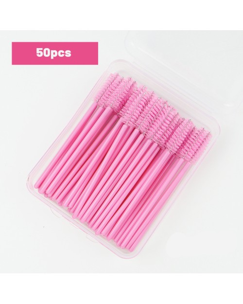 50PCS 100PCS Disposable Eyelash Brush Nylon Plastic Disposable Eyelash Mascara Wands for Eyelash Extensions Mascara Brushes