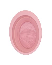  Six Colors Makeup Brush Cleaner Silicone Folding Oval Powder Puff Clean Bowl Scrubber Mat Makeup Brush Cleaner Pad