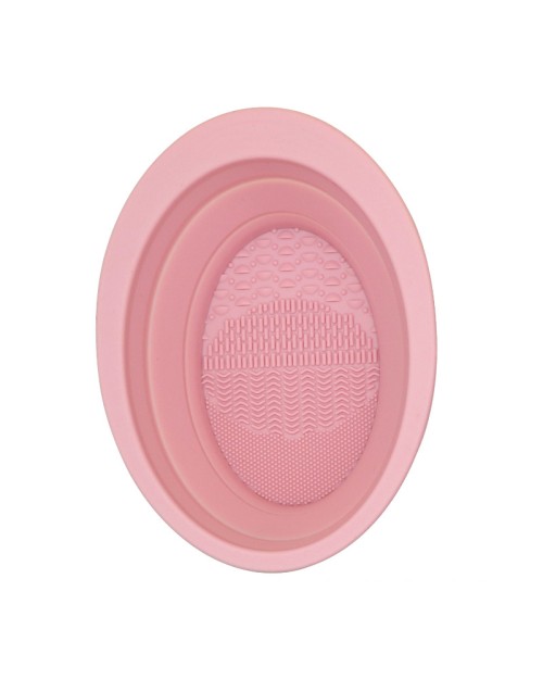  Six Colors Makeup Brush Cleaner Silicone Folding Oval Powder Puff Clean Bowl Scrubber Mat Makeup Brush Cleaner Pad