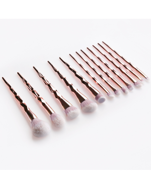 Edition Professional 7pcs Gold Champagne Spiral Long Handle Makeup Cosmetic Brush Set