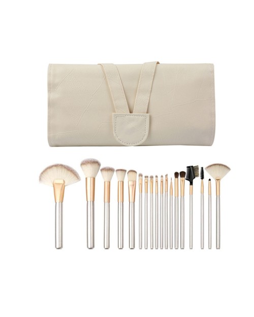 18Pcs Professional Wood Handle Cosmetic Brush Kit  Logo Makeup Brushes Set Private Label Makeup Brushes 2023 Set with Case