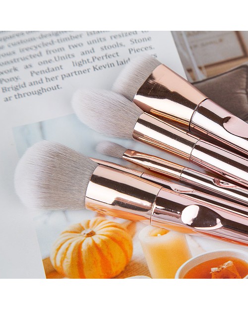 Hot Sale Makeup Brush Kit Professional 10Pcs Rose Gold Makeup Brush Set With Case