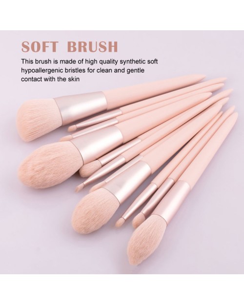 Pink Makeup Brush Set Private Label High Quality Powder foundation Eyeshadow Makeup Brushes With Bag