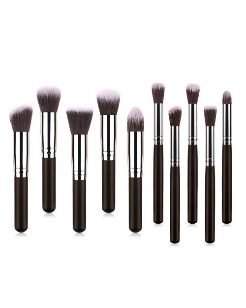 10pcs Wholesale Professional Pink Foundation Makeup Brush Set For Women