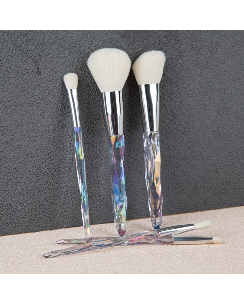 5Pcs New Makeup Beginner Luxury Crystal Power Makeup Brush Set For Women