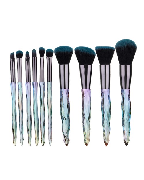 10Pcs Cosmetic Brush Set Plastic Transparent Diamond Crystal Makeup Beauty Brushes