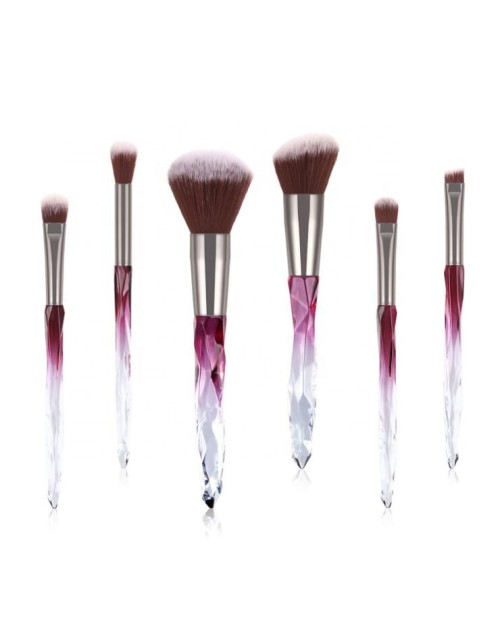 6Pcs  Foundation Eyebrow Eyeliner Blush Cosmetic Concealer Eyeshadow Brushes Eye crystal Makeup Brush Set