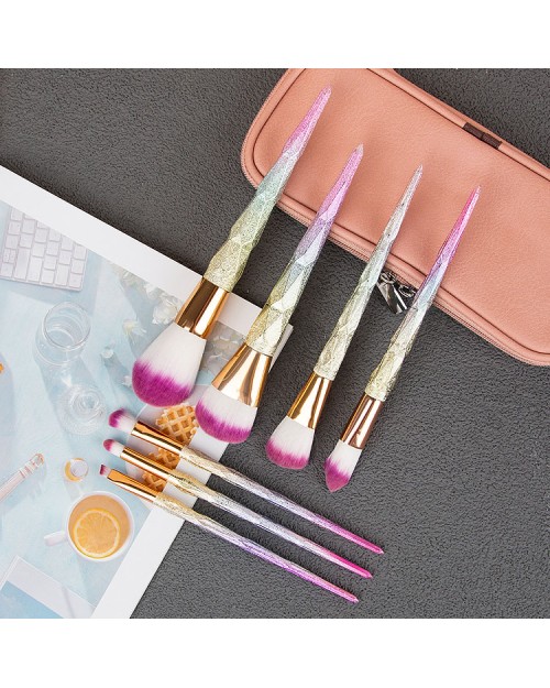 Diamond makeup brush 7Pcs Natural Hair Glitter Makeup brushes Foundation Sparkle Make up Brush Set