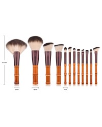 12Pcs Professionnel Wooden High Quality Corrugated shape Handle Makeup Brushes with Nylon Hair For Blush Brush