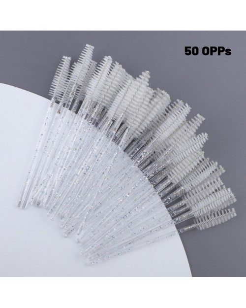 50PCS 100PCS Disposable Eyelash Brush Nylon Plastic Disposable Eyelash Mascara Wands for Eyelash Extensions Mascara Brushes