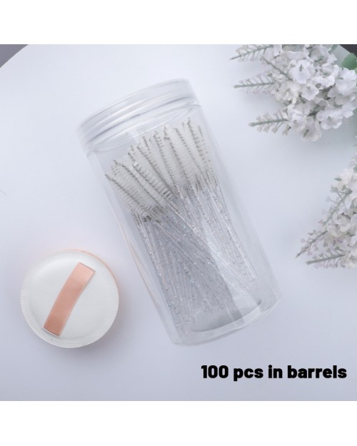 50PCS 100PCS Disposable Eyelash Brush Nylon Plastic Disposable Eyelash Mascara Wands for Eyelash Extensions Mascara Brushes