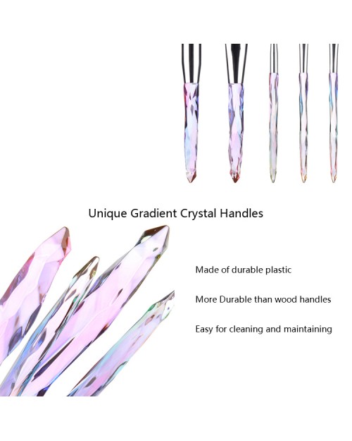 10Pcs Cosmetic Brush Set Plastic Transparent Diamond Crystal Makeup Beauty Brushes