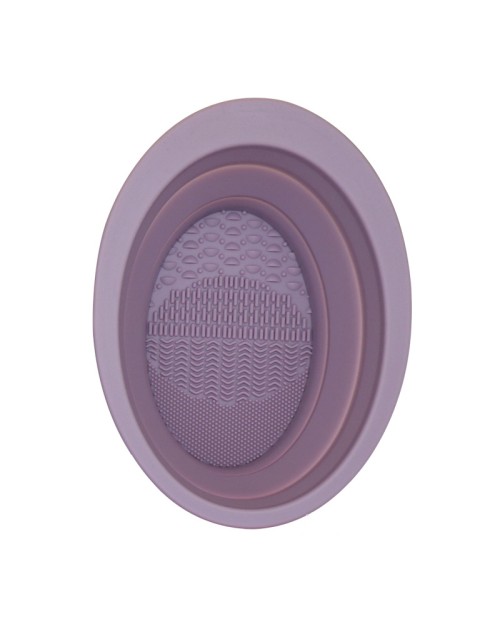  Six Colors Makeup Brush Cleaner Silicone Folding Oval Powder Puff Clean Bowl Scrubber Mat Makeup Brush Cleaner Pad