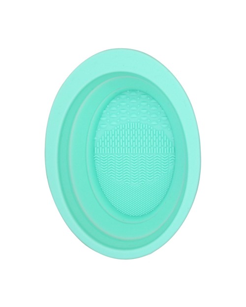 Silicone Collapsible Folding Oval Makeup Tools Cleaner Makeup Brush Cleaner Pad Scrubber Mat