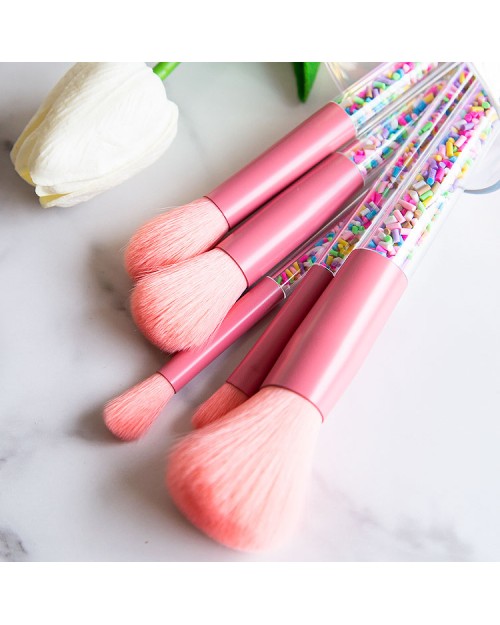 2023  Candy High Quality Pink Foundation Brushes Portable Makeup Brush Sets For Women