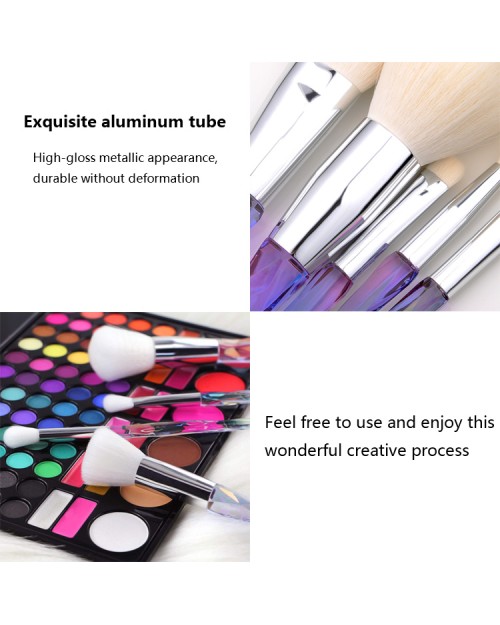 10Pcs Cosmetic Brush Set Plastic Transparent Diamond Crystal Makeup Beauty Brushes