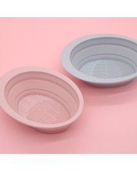 Silicone Collapsible Folding Oval Makeup Tools Cleaner Makeup Brush Cleaner Pad Scrubber Mat