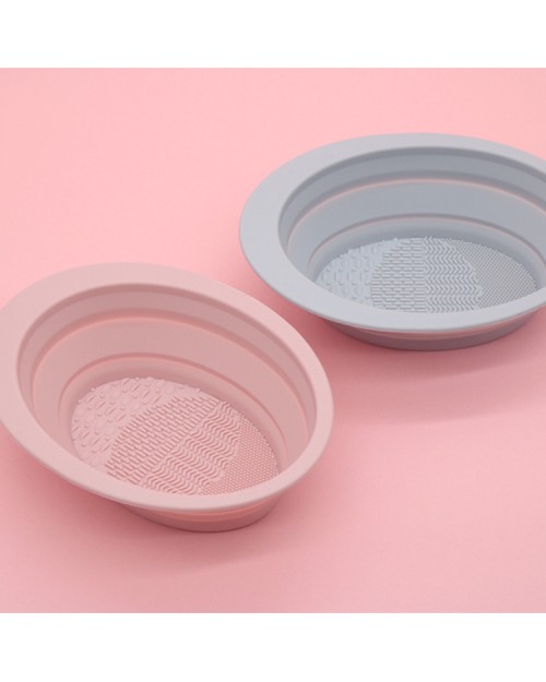 Silicone Collapsible Folding Oval Makeup Tools Cleaner Makeup Brush Cleaner Pad Scrubber Mat