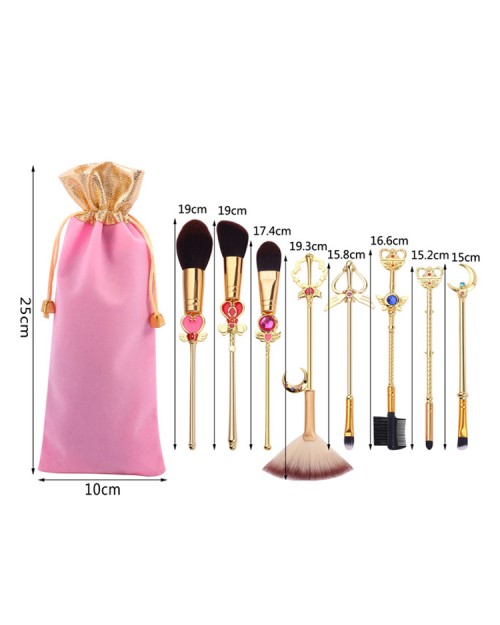 8Pcs Professional Foundation Brush Metal Handle Makeup Tools Sakura Luxury Pink Makeup Brush Set For Girl