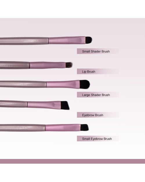 5Pcs Portable Professional Eye Makeup Brushes Set Eyeshadow Eyeliner Eyebrow Brush Lip Makeup Brush Kit