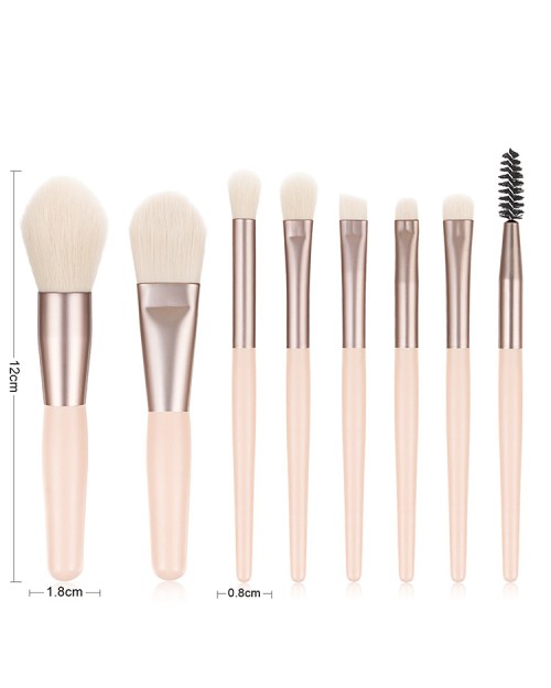 Professional 8Pcs Synthetic Travel Makeup Brush Foundation Cosmetics Powder Face Makeup Brush Set With Bag