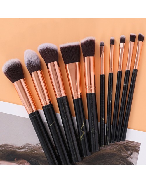 10Pcs Synthetic Hair Makeup Brush Kit High Quality Marble Professional Cosmetic Private Label Makeup Brush Set