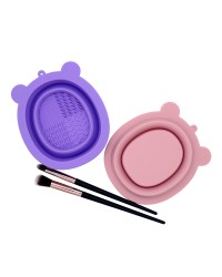 Beauty Tool Washing Folding Bowl Makeup Brush Cleaner Silicone Scrubber Board Cosmetic Make Up Cleaner