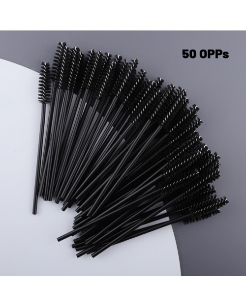 50PCS 100PCS Disposable Eyelash Brush Nylon Plastic Disposable Eyelash Mascara Wands for Eyelash Extensions Mascara Brushes