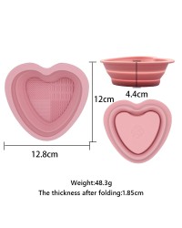 Heart Shaped Pink Silicone Makeup Brush Cleaner Private Label Beauty Tools Cleaning Mat Pad Bowl